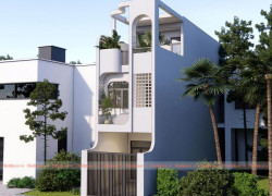 Mẫu Nhà Phố Hiện Đại 3 Tầng Với Đường Cong Ấn Tượng